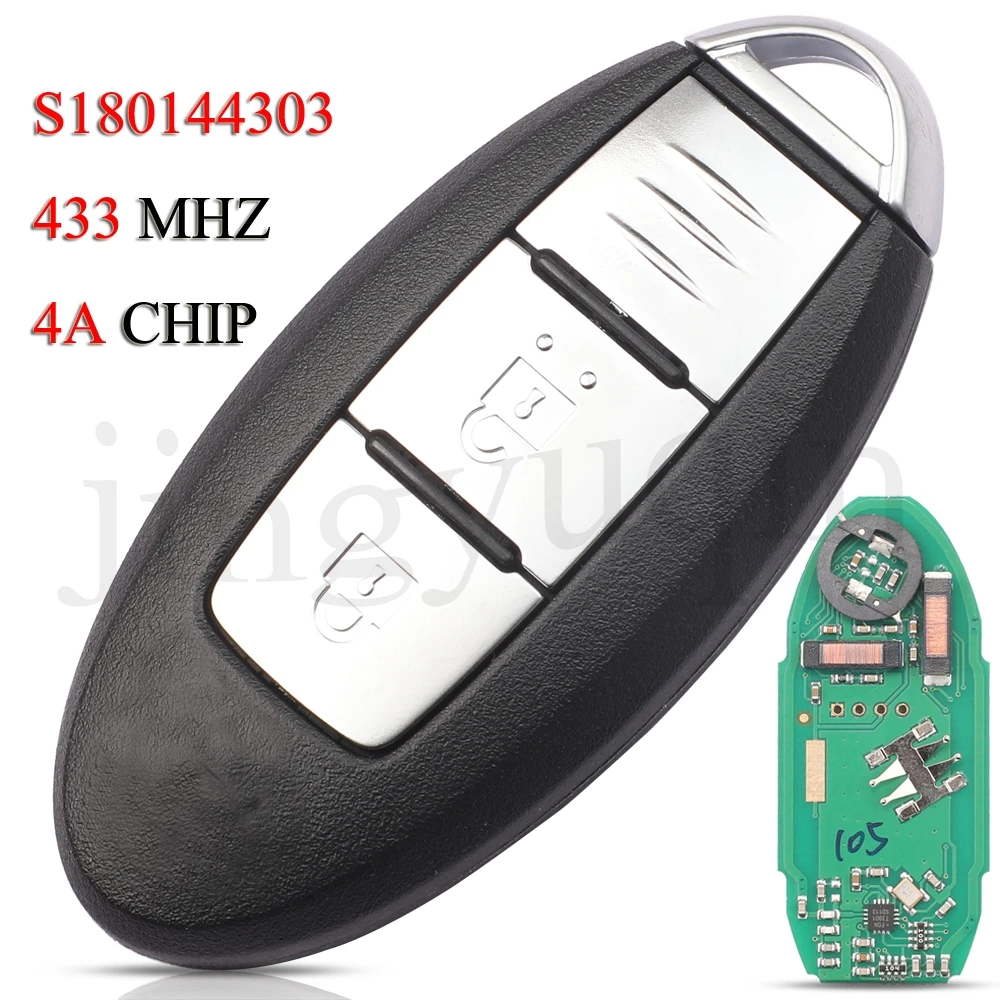 jingyuqin 5PCS/Lot S180144303 S180144305 Remote Smart Car Key For Nissan Pathfinder Murano Z52R 433Mhz FSK 4A PCF7953M Chip