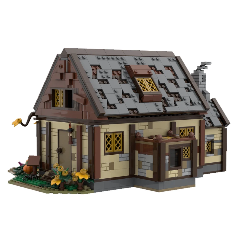 1409 個 Moc 中世モジュラー中世ホテルハウスモデル DIY 組立ビルディングブロックおもちゃ子供の誕生日ギフト