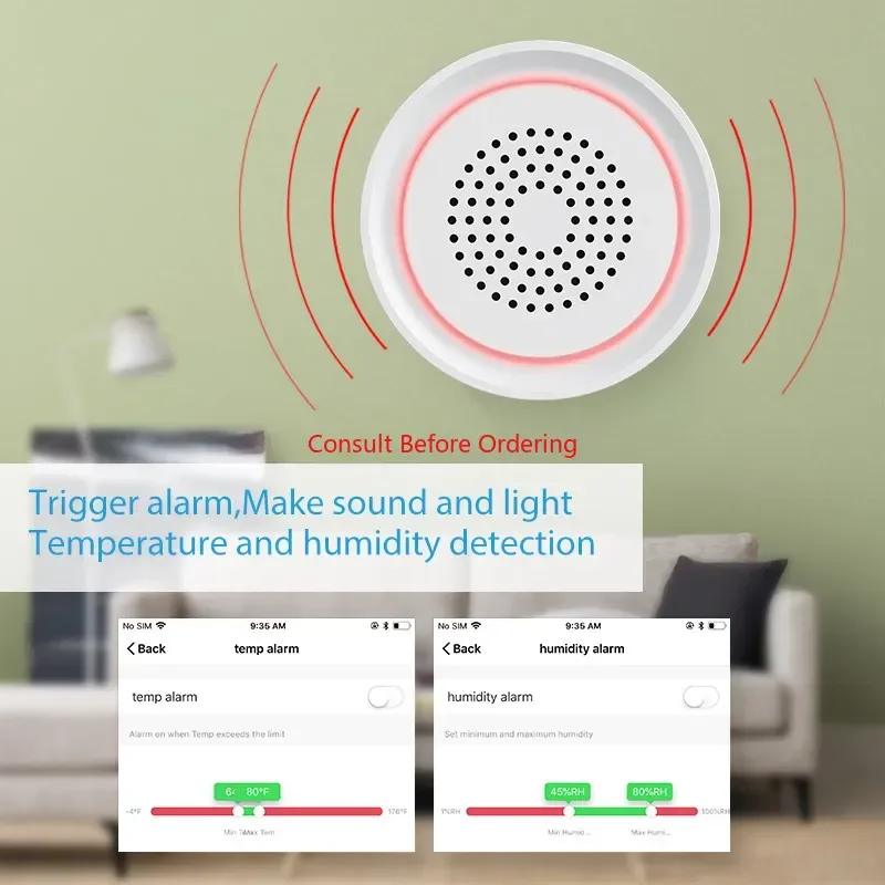Alarm Smart Siren Wifi Alarm Sensor Sound Light Alert USB Smart Sensor Compatible