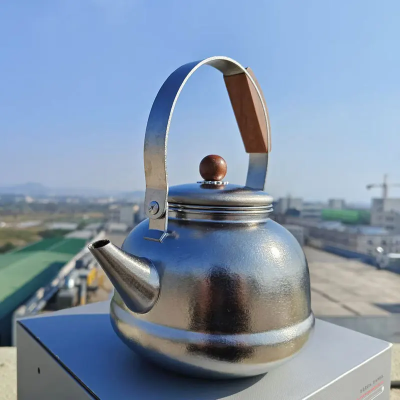 1L Pure Titanium Kettle With Heat Insulation Handle And Tea Leakage,Single-layer Drinkware,Outdoor Travle Large Capacity Teapot