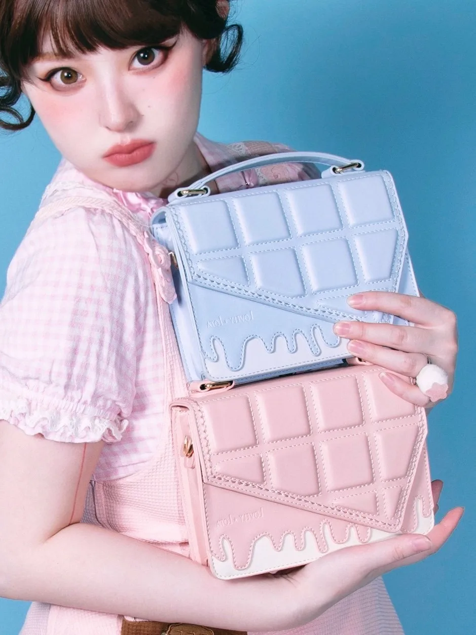 

Оригинальные сахарные кубики, шоколадные милые сумки в стиле Лолиты, универсальная японская маленькая квадратная сумка для девочек, портативные женские сумки-мессенджеры