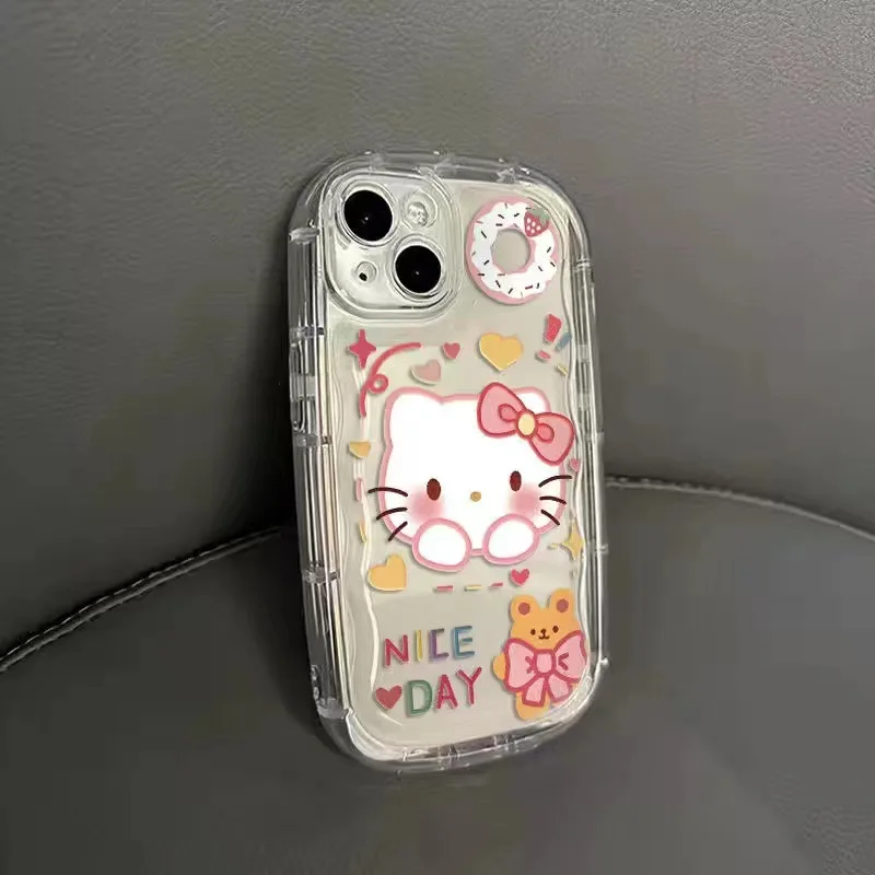 Kawaii Sanrio Pochacco HelloKitty чехол для телефона аниме мультфильм против падения IPhone 16 15pro14Promax студенческий аксессуар Рождественский подарок