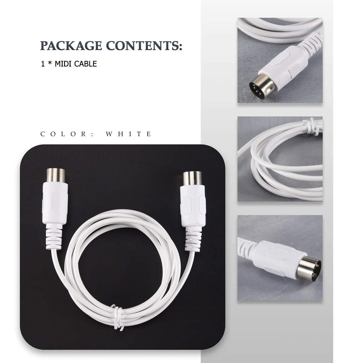 MIDI Extension Cable to Male 5 Pin 1.5/4.95FT High Quality 5 Pin Male to 5 Pin Male MIDI Extension Cable