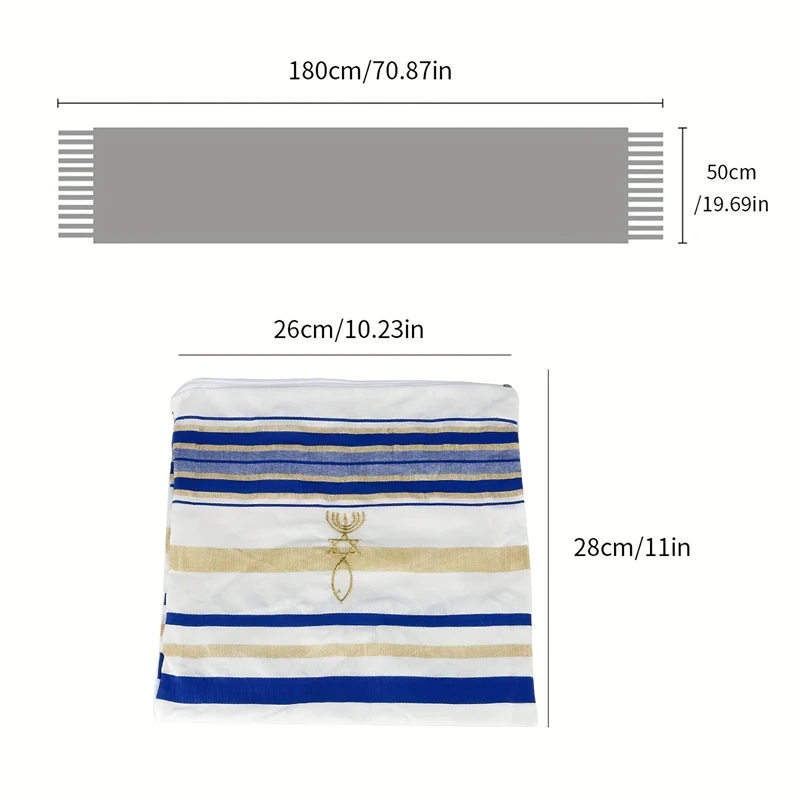 New Jewish Tallit Prayer Shawl Women Ladies Men assel Prayer Scarf Arabic Scarves Prayer Shawl Talis 52x180cm image 5