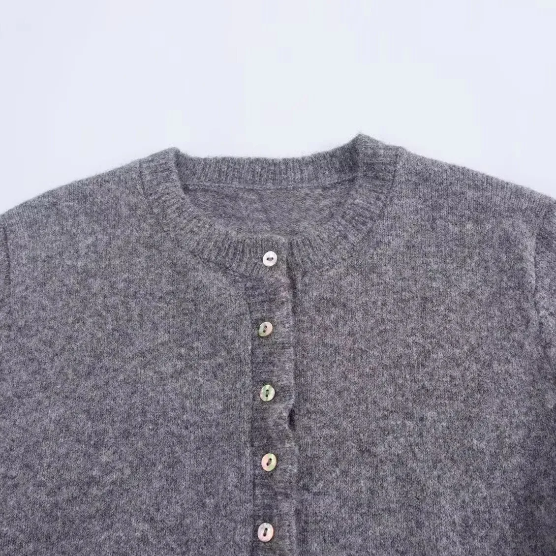 JNLEAOG Faionable Capispalla lavorato a maglia Maglione decorativo a strati da donna Lungo Sve rotondo Ne Fibra di poliestere a lunghezza regolare