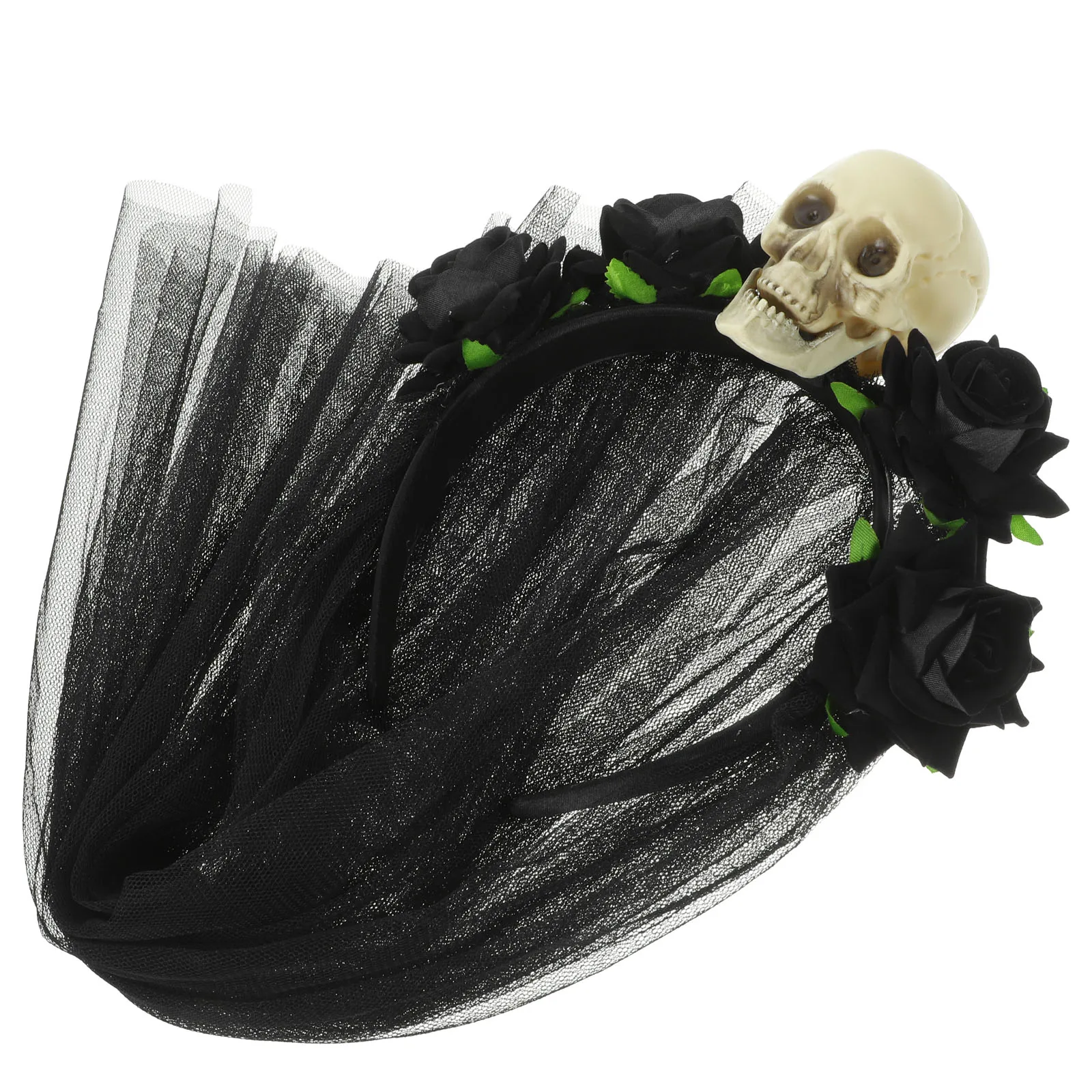 

Halloween Headdress Veil Gothic Flower Skull Accessories for Women Girls Party Costume Photoshoot Props Decorations