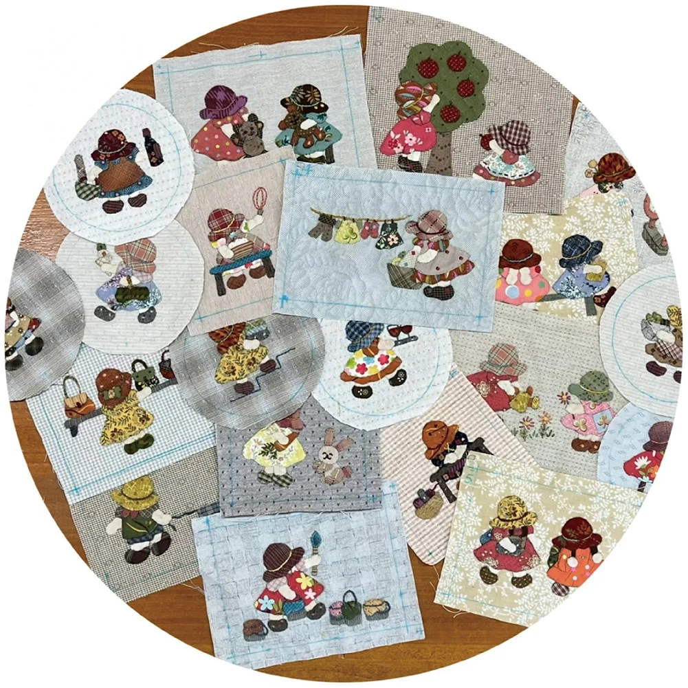 1 set Cute Girls Combination Wall Mat Template 20 patterns Multiple scenarios DIY Hand Soft Embroidery Template Wall Decoration