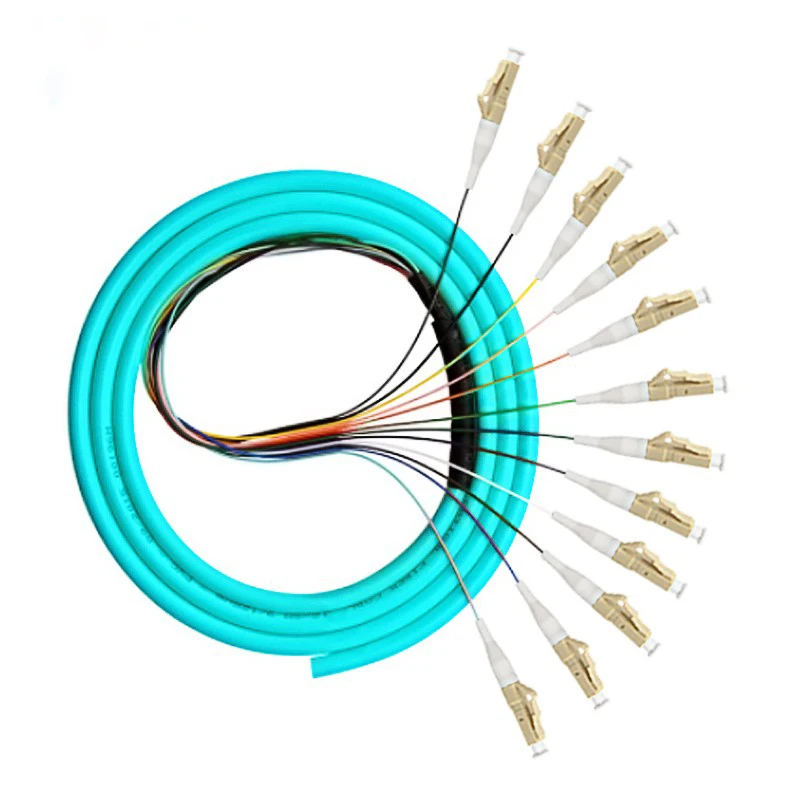 Pigtail Fiber Optics Patch Cord, OM3, Multimode, 0.9mm, 50/125 Jumper, SC, FC, ST, LC, Leather Cable, 1.5m, 10Pcs Lot