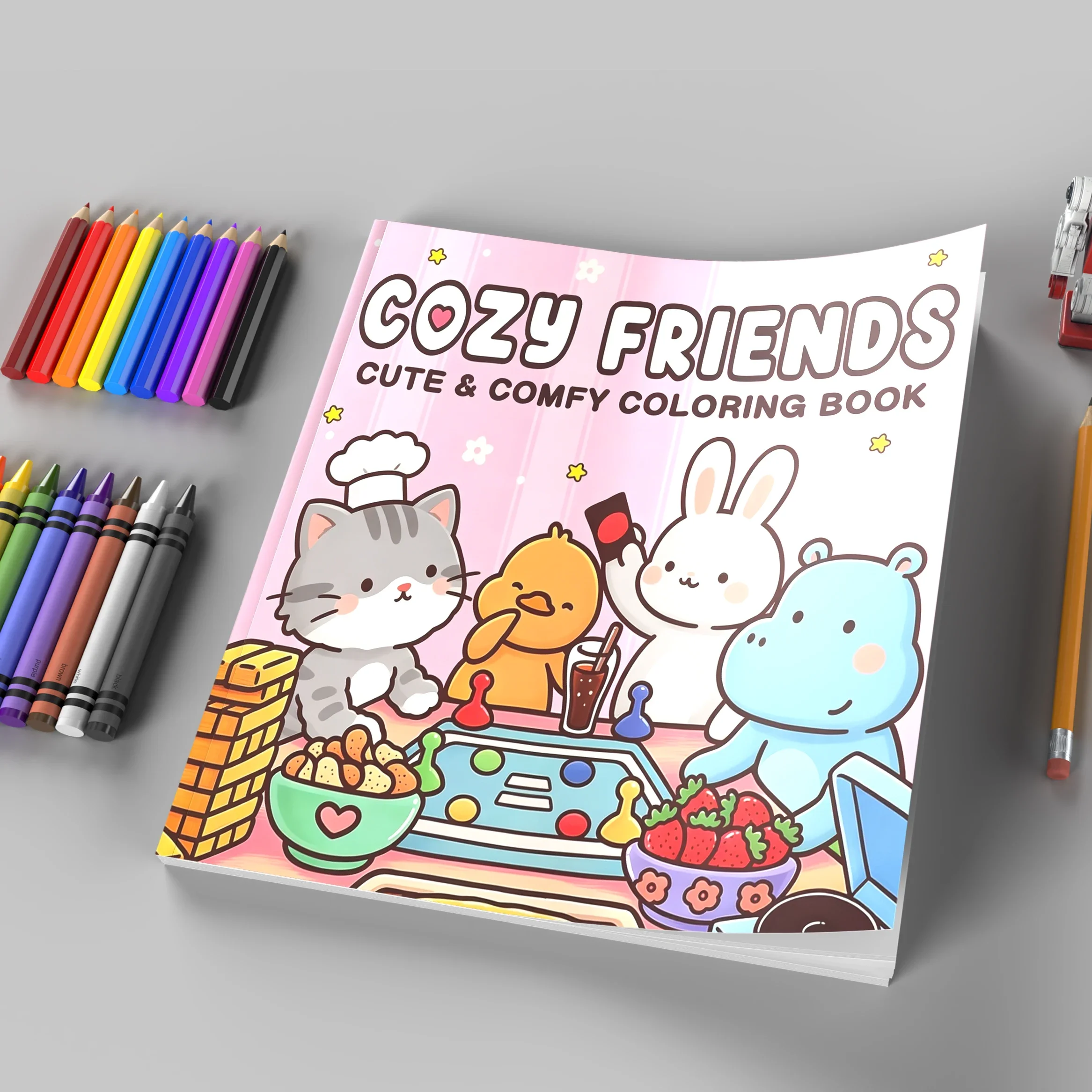 Cozy Friend Bold-Easy Patterns Coloring Book for Adult Cute Drawing Book Perfect Gift for Birthday Back to School Art Supplies