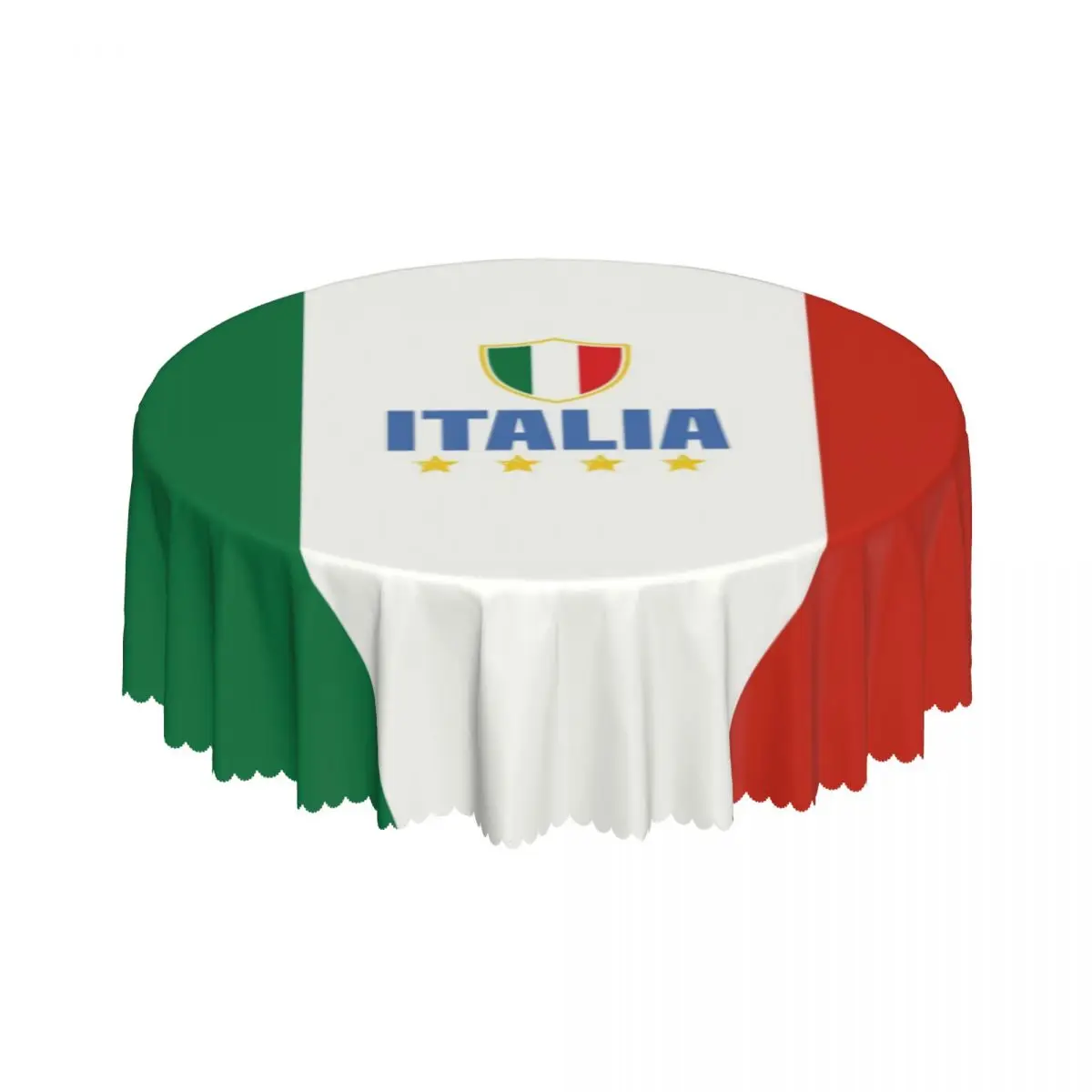 Flag Of Italy Tablecloth Round Waterproof Table Cloth Cover for Banquet 60 inch