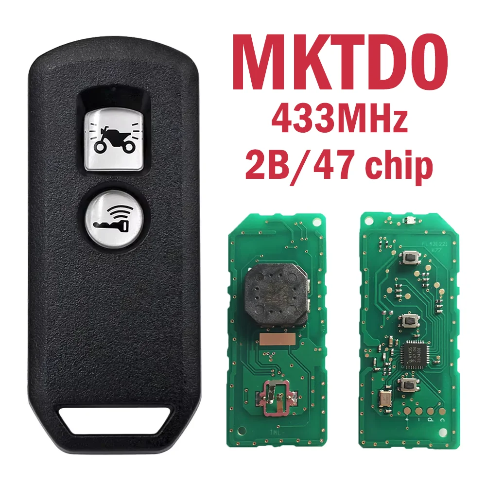MKTD0 Motor Control remoto inteligente reemplazo motocicleta 2B llave Fob 47 Chip 433MHz Motor llave inteligente llave de motocicleta para Honda