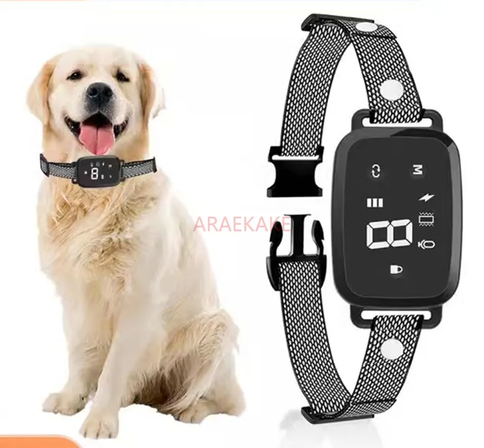 

Автоматический ошейник с электрическим током, тренировочный сенсорный цифровой зарядный водонепроницаемый тренажер для собак, ошейник для домашних животных, устройство против лая
