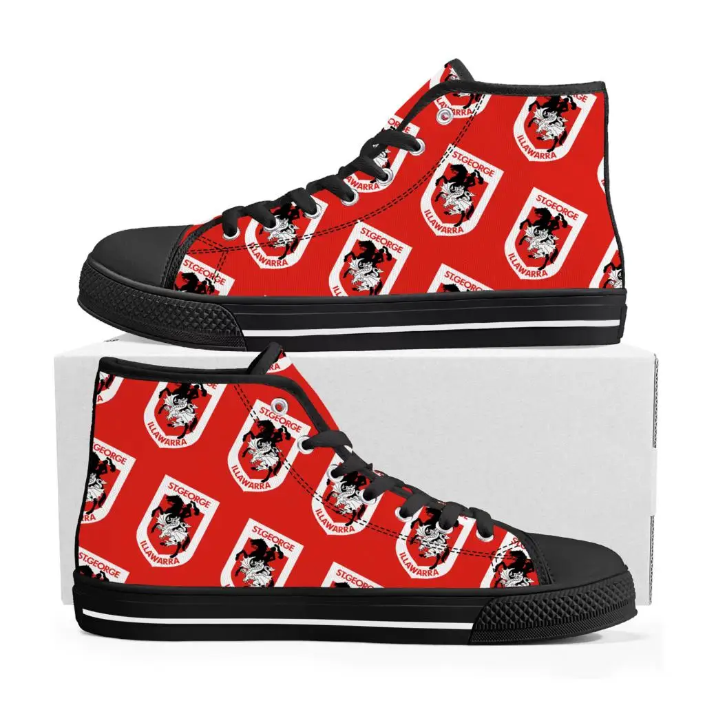 St.George Illawarra Dragons  Australian Rugby High Top High Quality Sneakers Mens Womens Teenager Canvas Sneaker Casual DIY Shoe