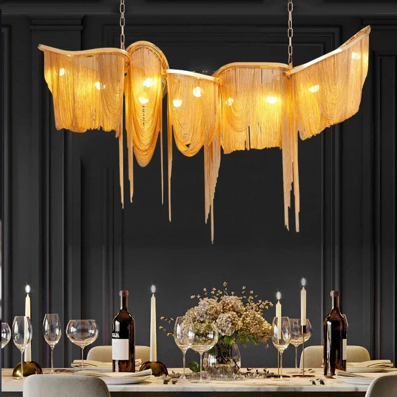 

Modern Lustres Luxury Tassel LED Chandeliers Hanging Pendant Lighting Living Room Kitchen Island Villa LOFT Home Decor Luminaire