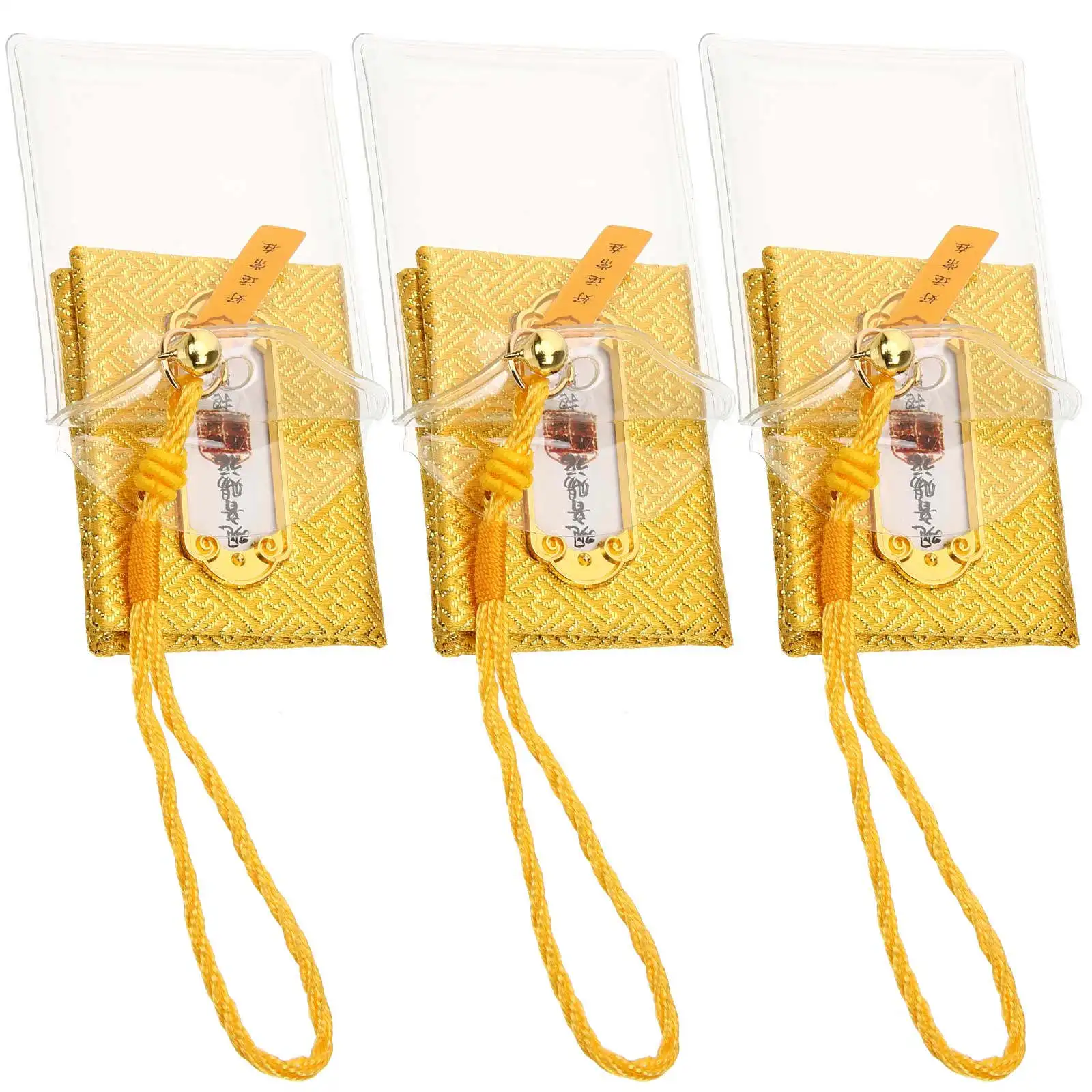 3Pcs Japanese Style Bag Pendant Premium Plastic Fabric Blessing Pouch for Bag Hanging Decor New Year Good Luck Gift