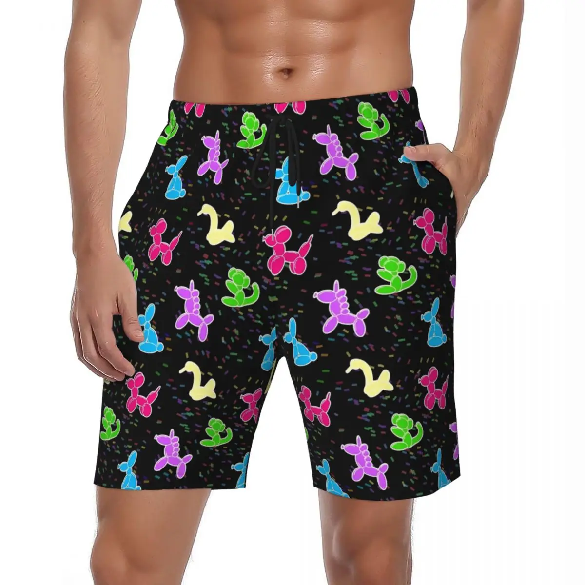 

Шорты для доски с воздушными шарами для собак, летние спортивные шорты с животными, мужские быстросохнущие повседневные пляжные плавки с графикой больших размеров