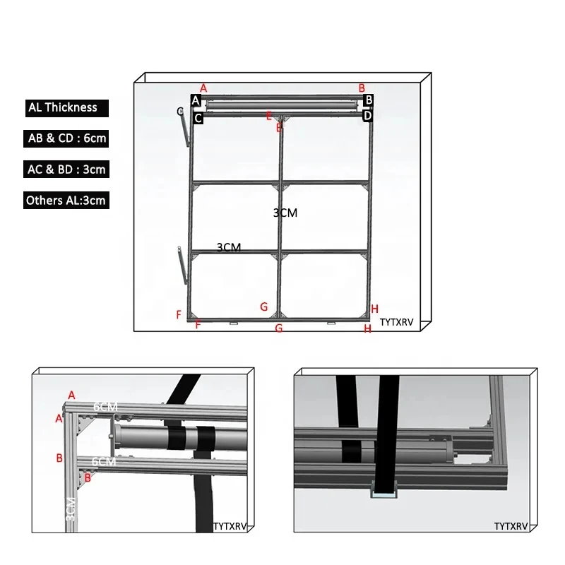 Customised RV Lift Bed Aluminum Profile Motoome Lifting System Caravan Motoome Trailer Accessories