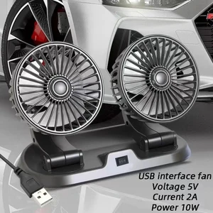 araba için 5v 12v 24v dc fan, arabada fan, kafa kafaya, çift usb, araba için fan, 2 hız ayarlanabilir fan, hava soğutucu, araba için oto aksesuarları ve rüzgar için ayarlama Fan, arabada 6 büyük satış, no. 2