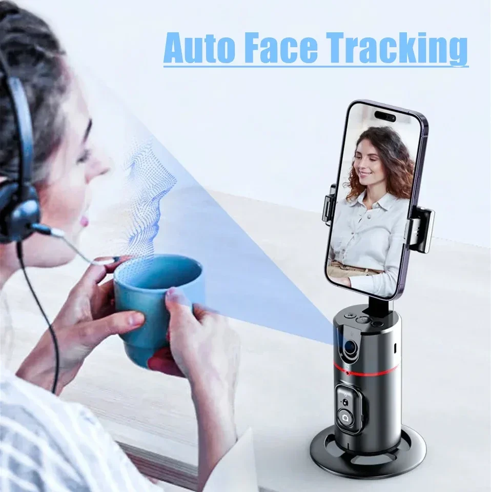 Portable 360° Rotation Gimbal Stabilizer Desktop AI Automatic Face Tracking Gimbal With Remote Shutter For Mobile Smartphone