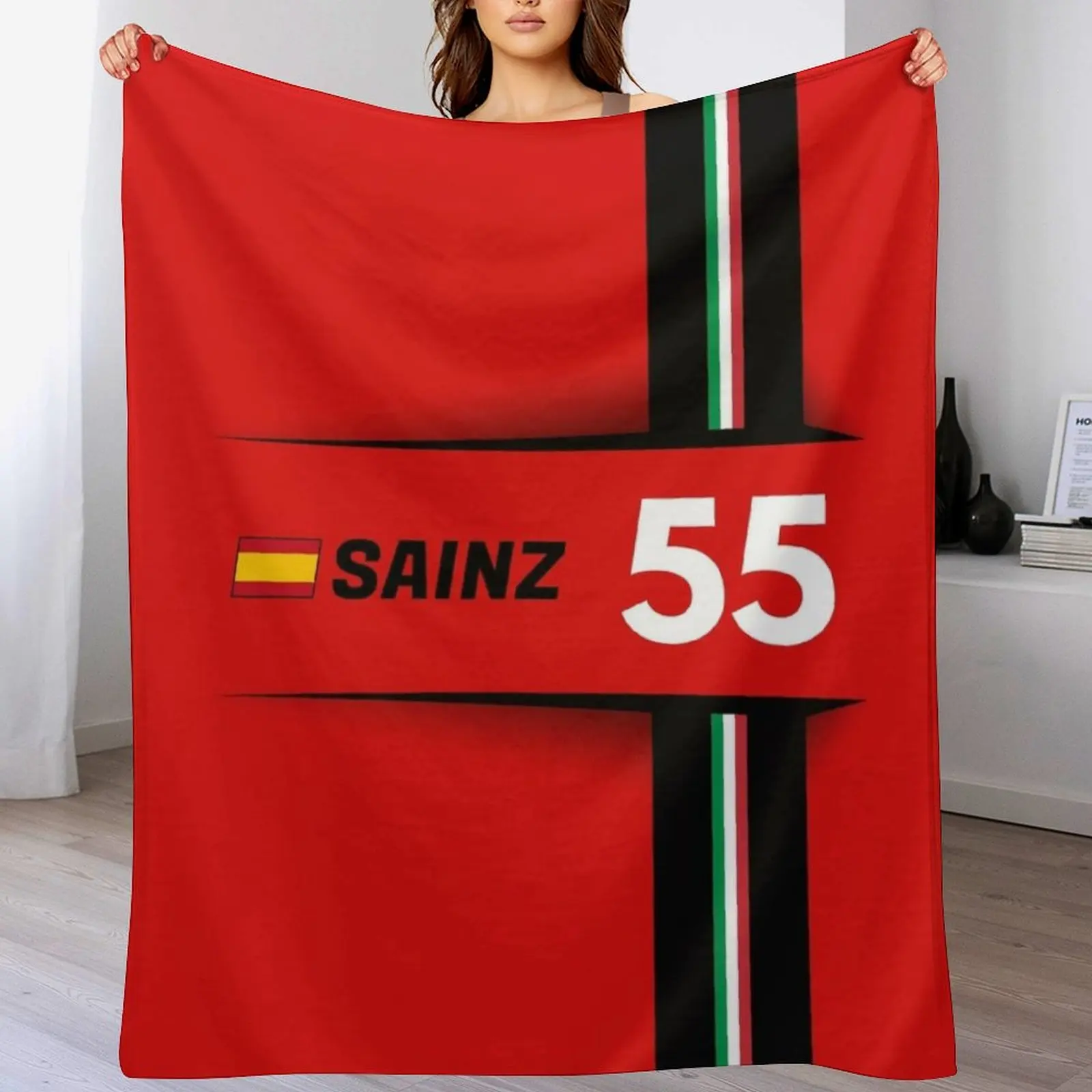 f1-2023--55-sainz-cobertor-de-cama-de-luxo-cobertores-decorativos-manga