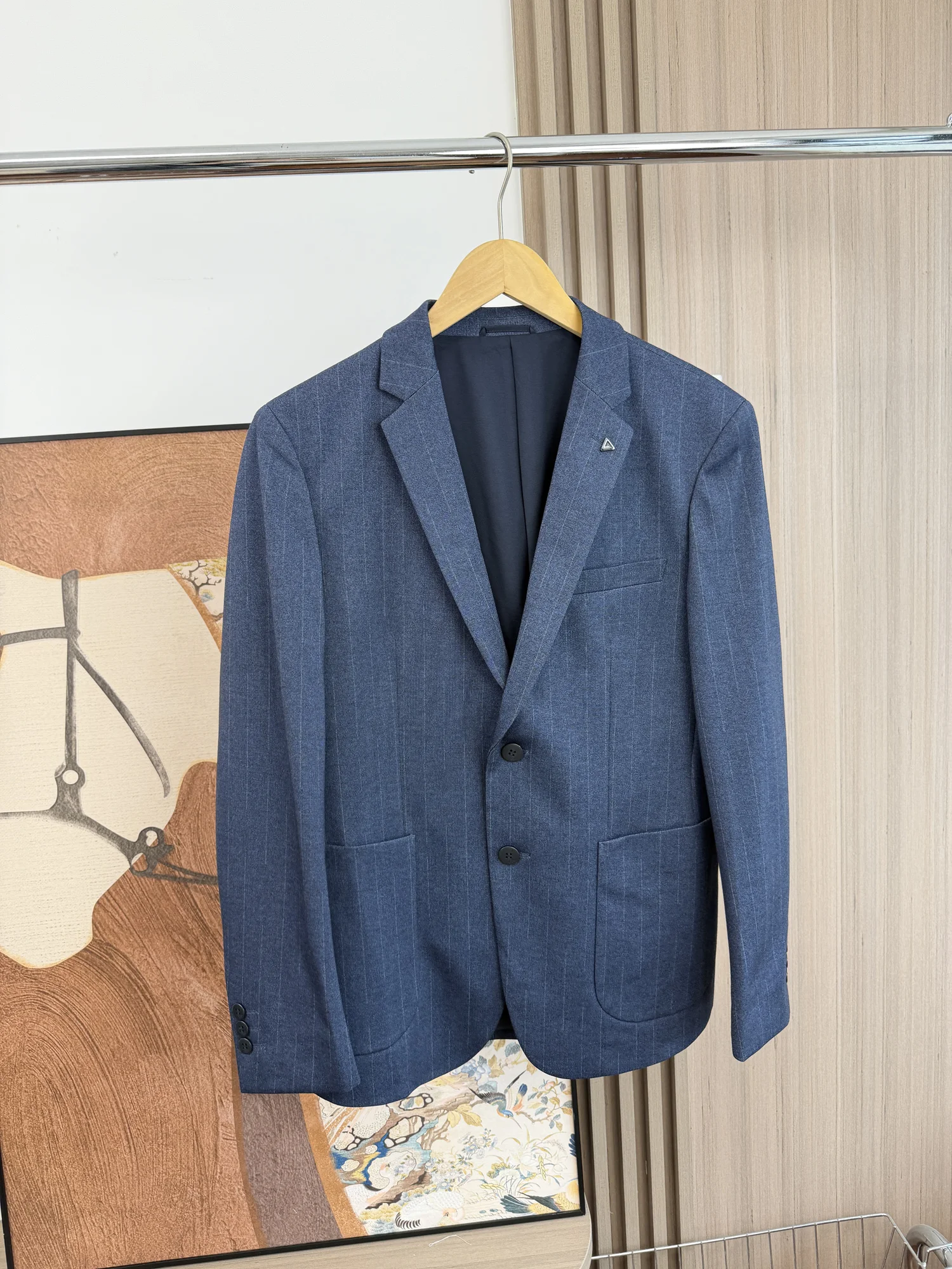 Comfortable Slightly Elastic Business Casual Men's Commute Spring Jacket Drape Anti-Wrinkle Single-breasted Coat