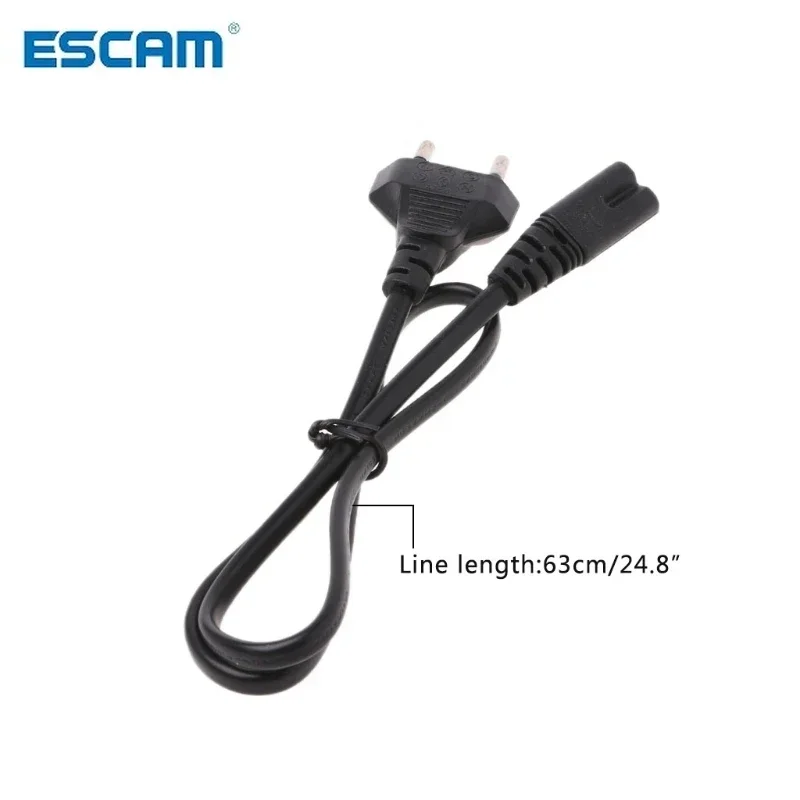 1pc 0.6M 2ft High Quality Wire Conductor Power Cord For Desktop Laptop Prong Pin AC EU Power Cable