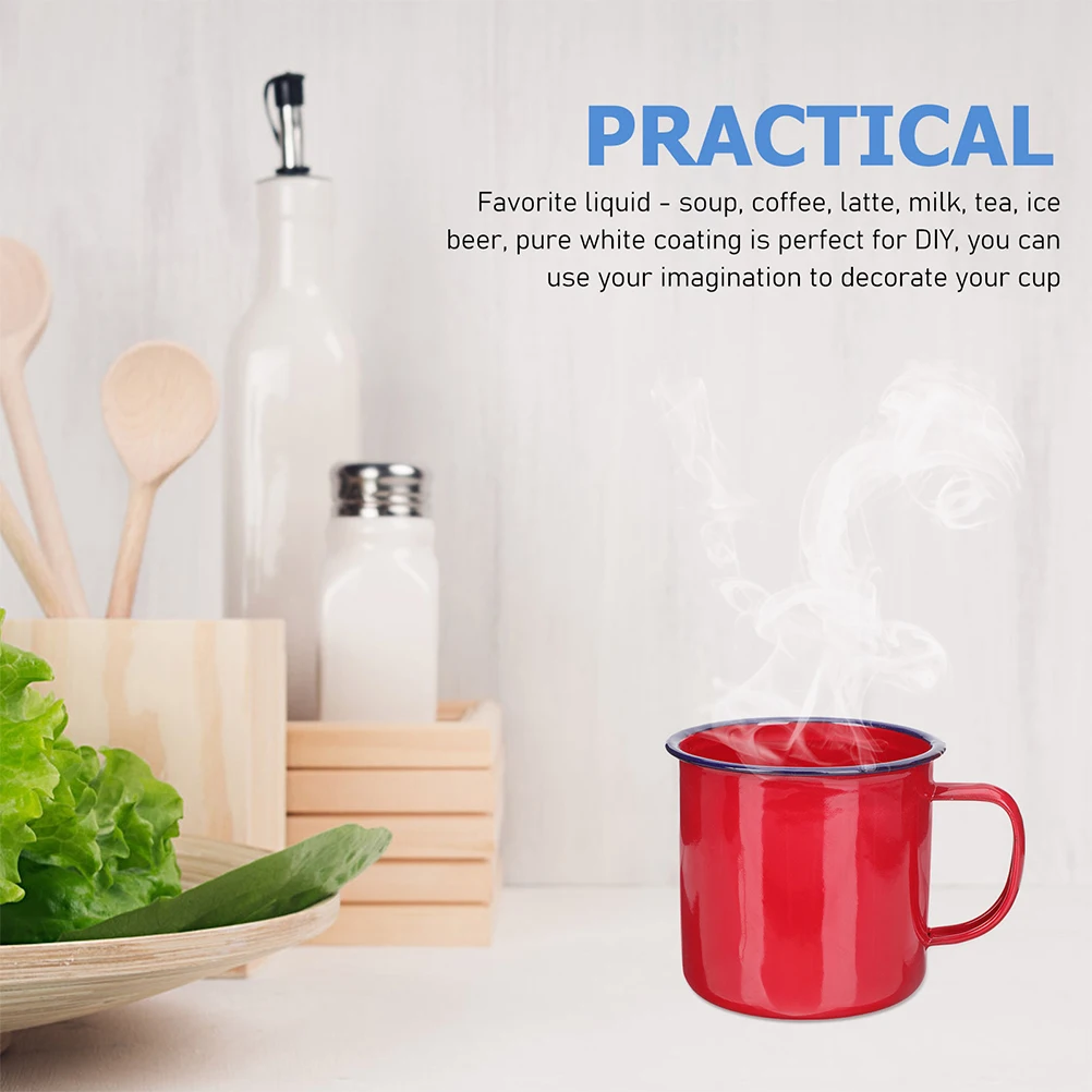 

2pcs Enamel Mug Lightweight Retro Coffee Cup For Travel Home Office Camping Use Heat-Resistant Drinking Cup Vintage