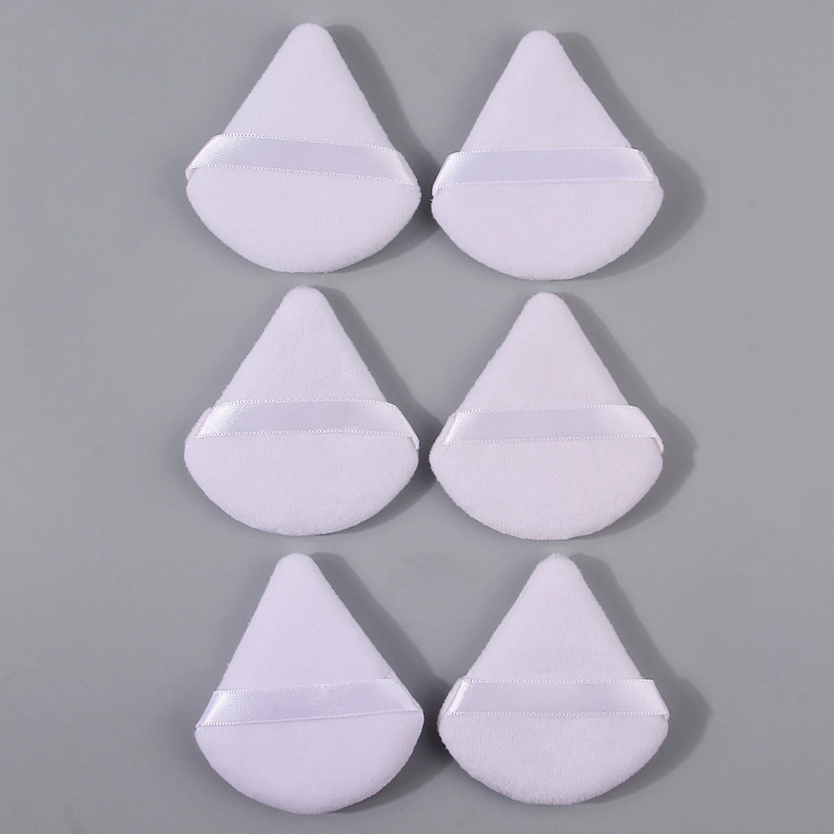 พัฟแป้งสามเหลี่ยมรูปพัดขนสองด้าน 6 ชิ้น, แป้งอเนกประสงค์แบบแห้งและเปียกเครื่องมือฟองน้ำแต่งหน้าไม่ติด