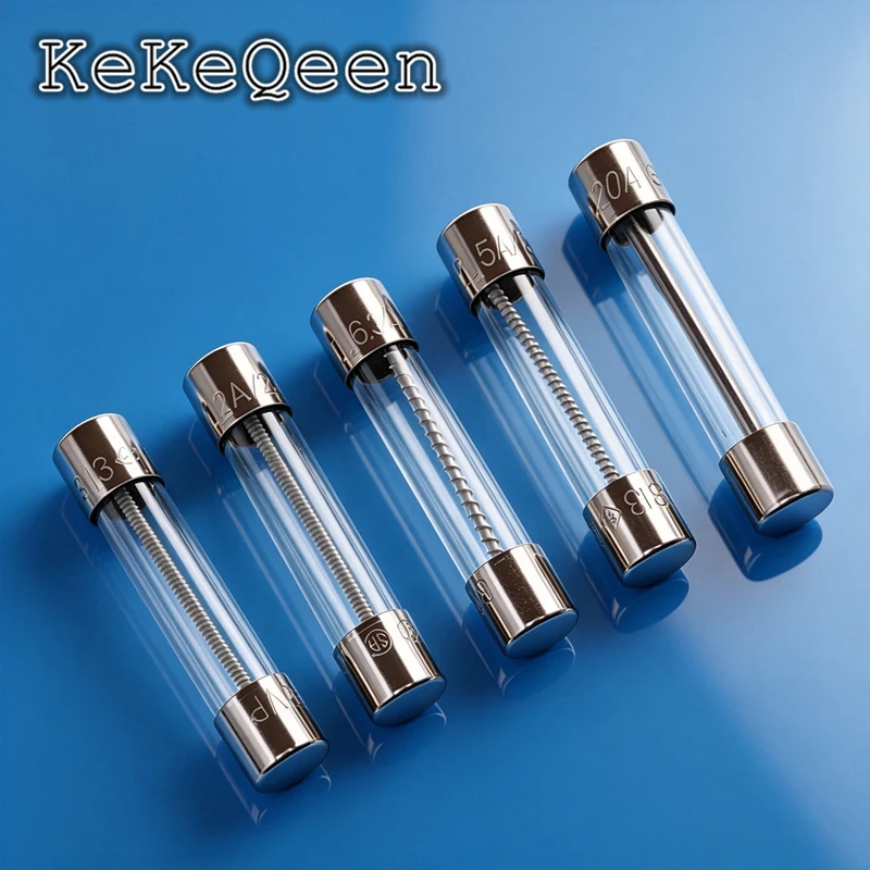 10PCS 6*32MM Slow Blow Glass Fuses Insurance Tube 6*32 313 FUSE 6x32mm T1A T2A T3A T5A T6.3A T8A T10A T15A T20A 250V 0313