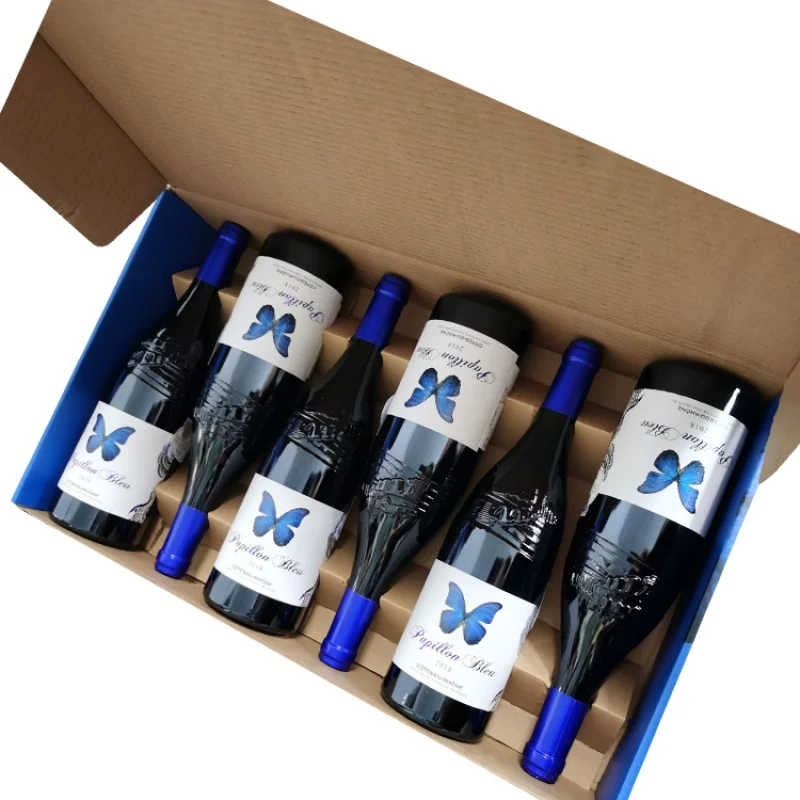 Caja de embalaje de papel de vino de cartón corrugado personalizado, producto personalizado, 6 botellas