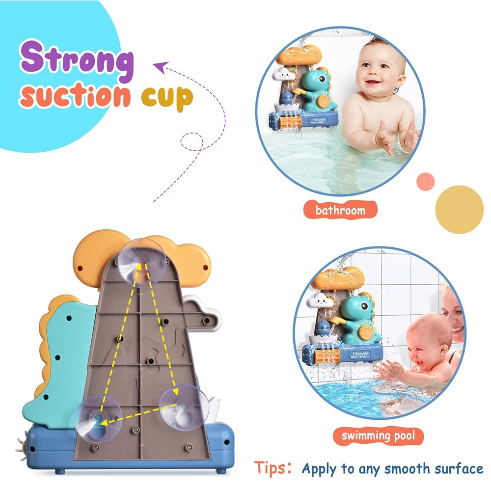 Baby Bath Toys Cartoon Animal Dinosaur Bathroom Water Toys for Children Bath Shower Head Bathe Play Water Game Toys for Kids