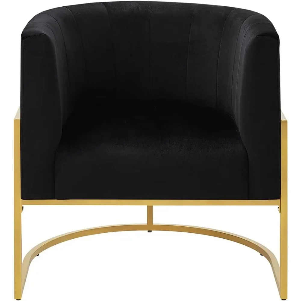 

Upholstered Living Room Chairs Modern Textured Velvet Accent Chair with Golden Metal Stand, Sofa chair, Suitable for Living Room
