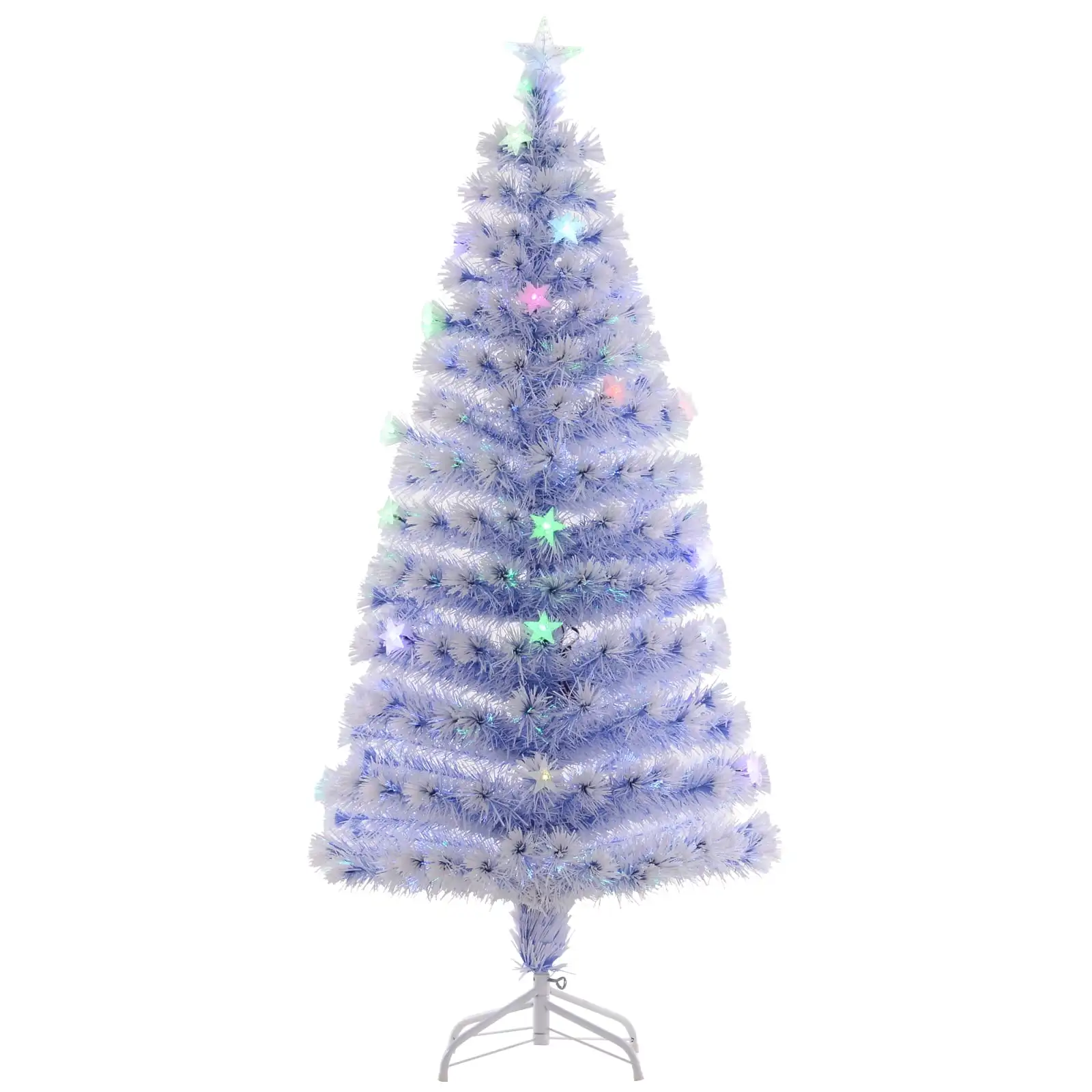 

5ft Tall Pre-Lit Fir Artificial Christmas Tree with Realistic Branches, Multi-Color LED Lights, Fiber Optics and 180 Tips