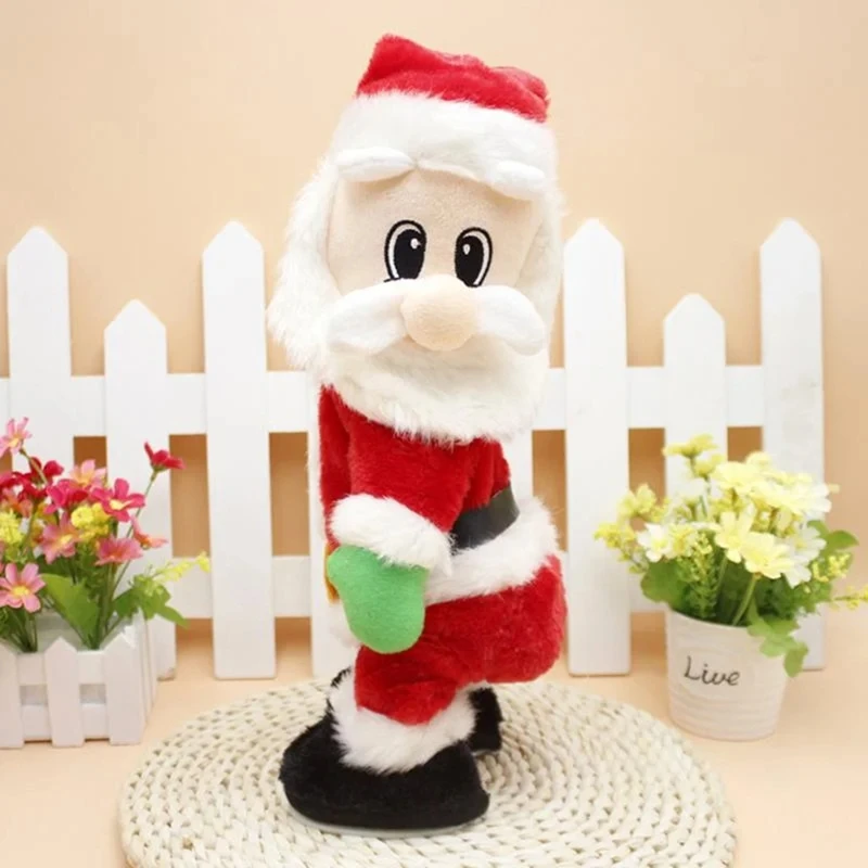 Dancing Santa Claus Musical Electric Singing Dancing Santa Clause Hip Shake Figure Twisted Hip Toys Xmas New Year Gift