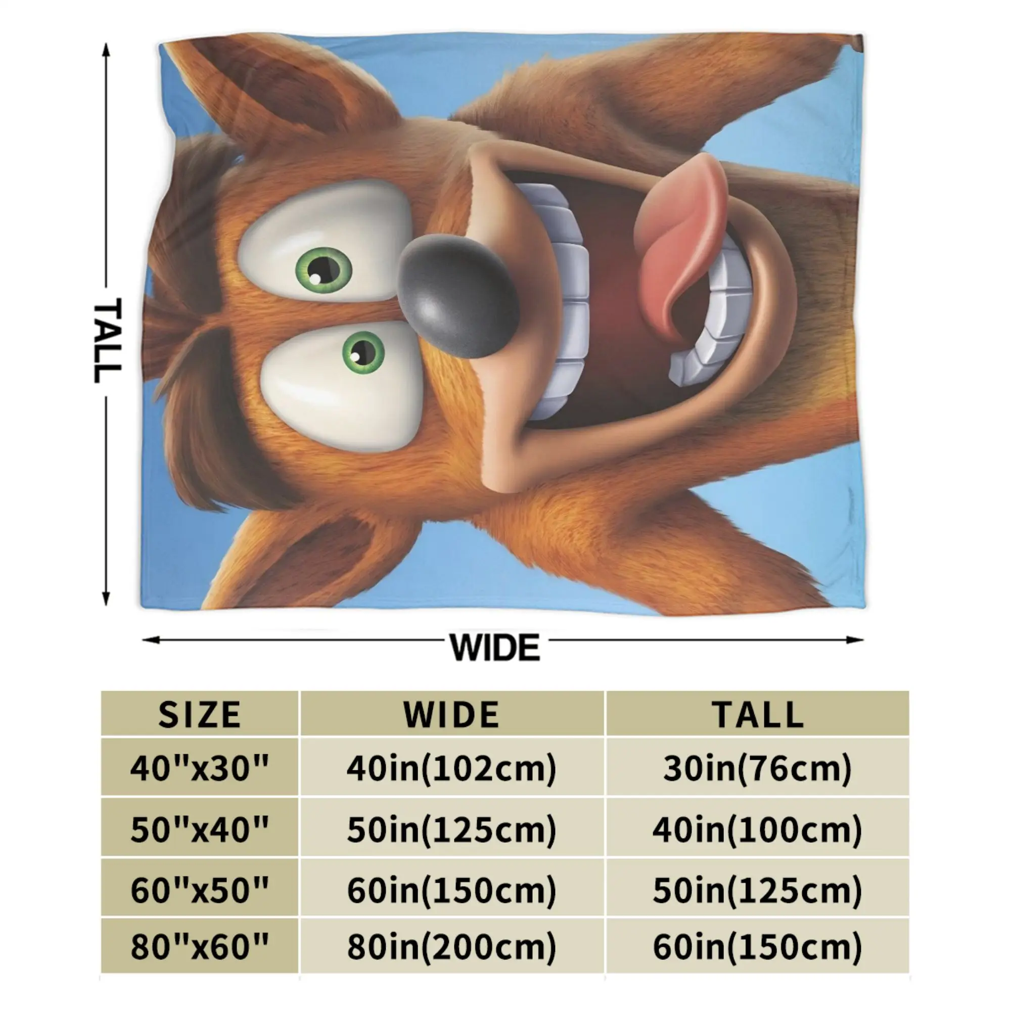 تحطم Bandicoots بطانية جودة دافئة لينة رمي بطانية الشتاء الطلاب غرفة المعيشة موضة المفرش #6