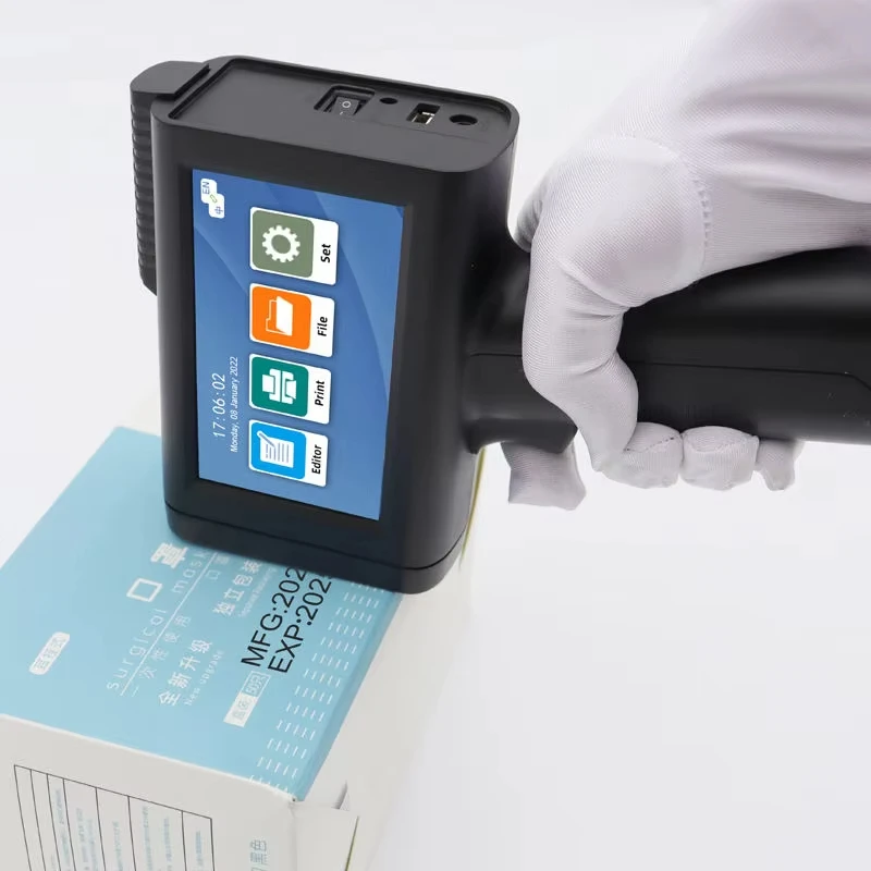 جديد M10 طابعة نافثة للحبر المحمولة تاريخ الإنتاج الصغير رمز الاستجابة السريعة تسمية الباركود دفعة رقم التعبئة والتغليف حقيبة آلة ترميز الزجاجات