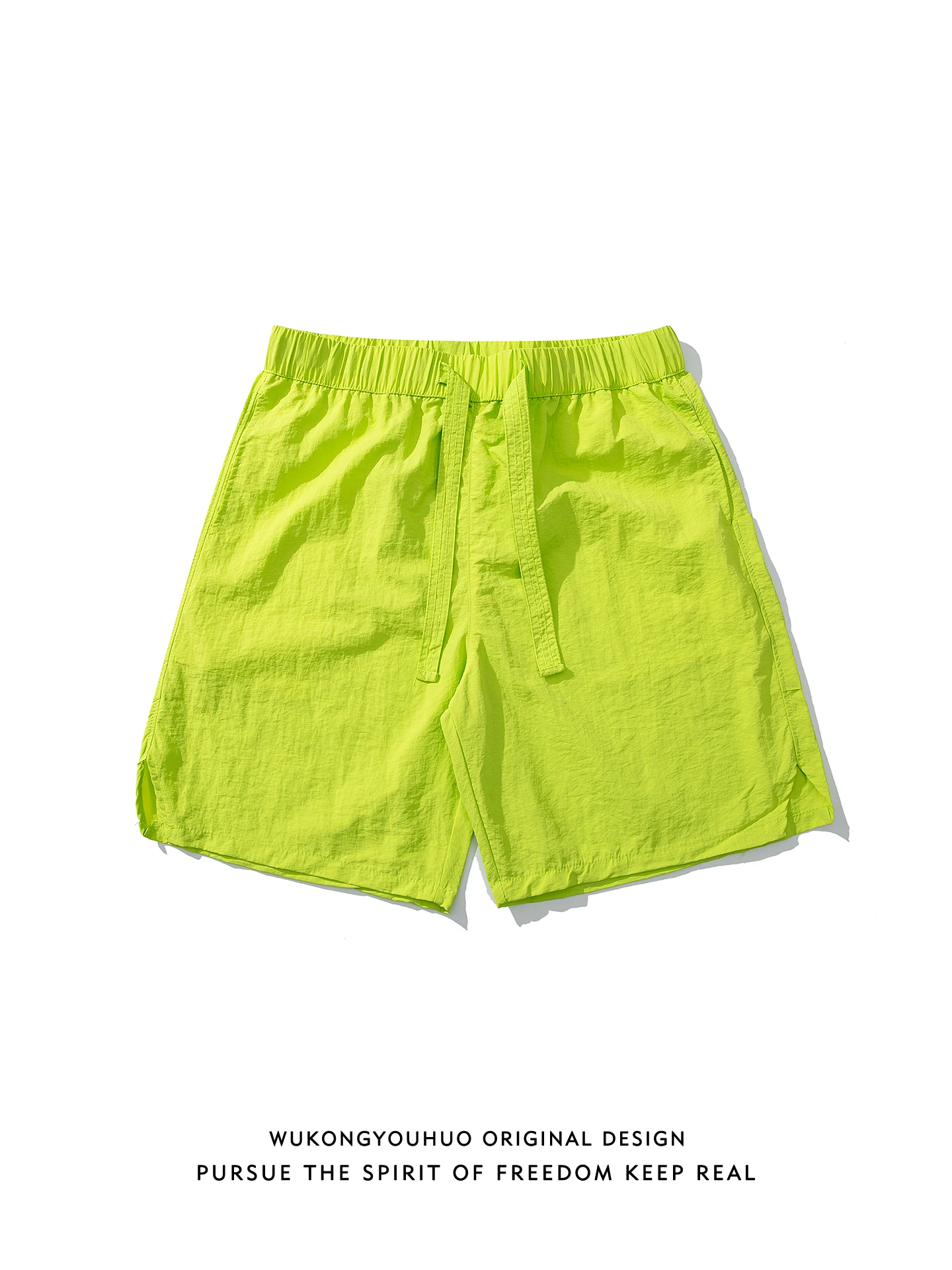 

Summer Casual Pure Color Dstring Elastic Sports orts Men's Vintage Loose Versatile Leisure Pants Straight Leg mid Waist