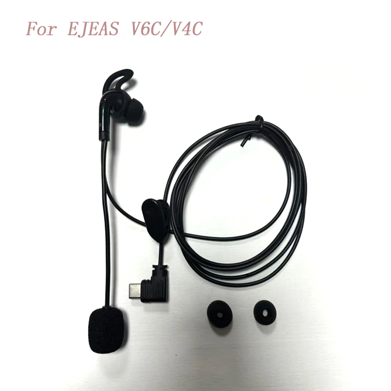 Auriculares intrauditivos de árbitro con interfaz USB-C tipo C para auriculares intercomunicadores para casco EJEAS V6 Pro V4 Plus