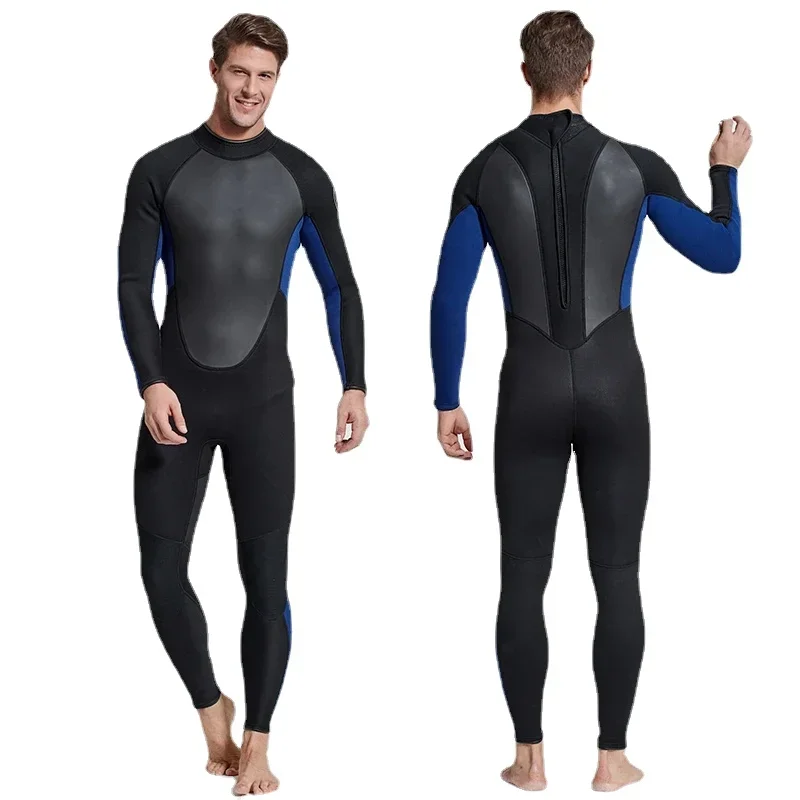 Sbart Male Mens 3 mm Long Sleeve Wetsuit Surf Spearfishing Swimwear Scuba Diving Jumpsuit Keep Warm Nylon Sunscreen Steamer Suit