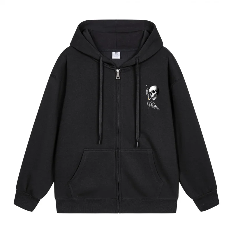 

Men's Zip-Up Hoodie Skull And Feather Design Print Halloween in 2025 Casual Couples’ Style Halloween Theme Halloween Party Outf