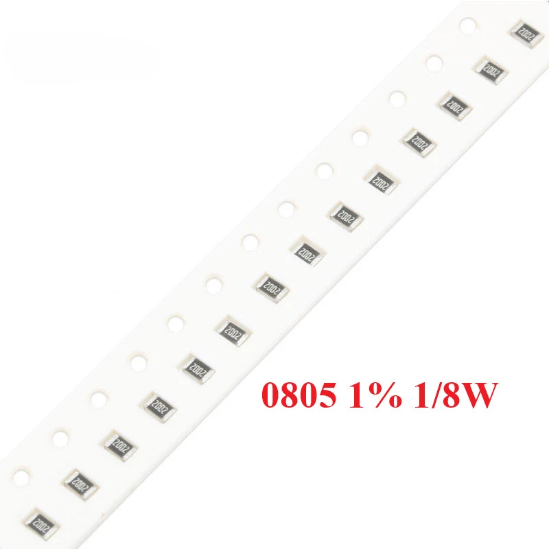 100pcs 0805 SMD Resistor 1% 1/8W 0.27 0.3 0.51 0.75 1.6 1.8 36 43 68 82 102 127 255 475 680 1K3 3K4 5K9 21K 59K 102K 1M1 12M ohm