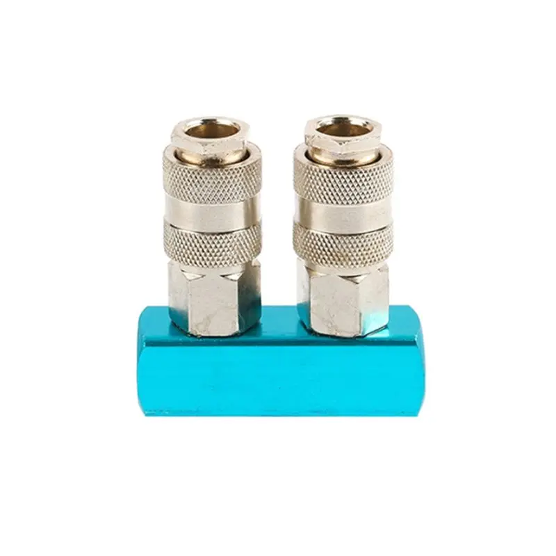 

【VALUE MONEY】Pneumatic Manifold Splitter EU Type 2/3/4 Ways Quick Fitting Coupler Air Gas Pump Compressor Connector 2 Ways
