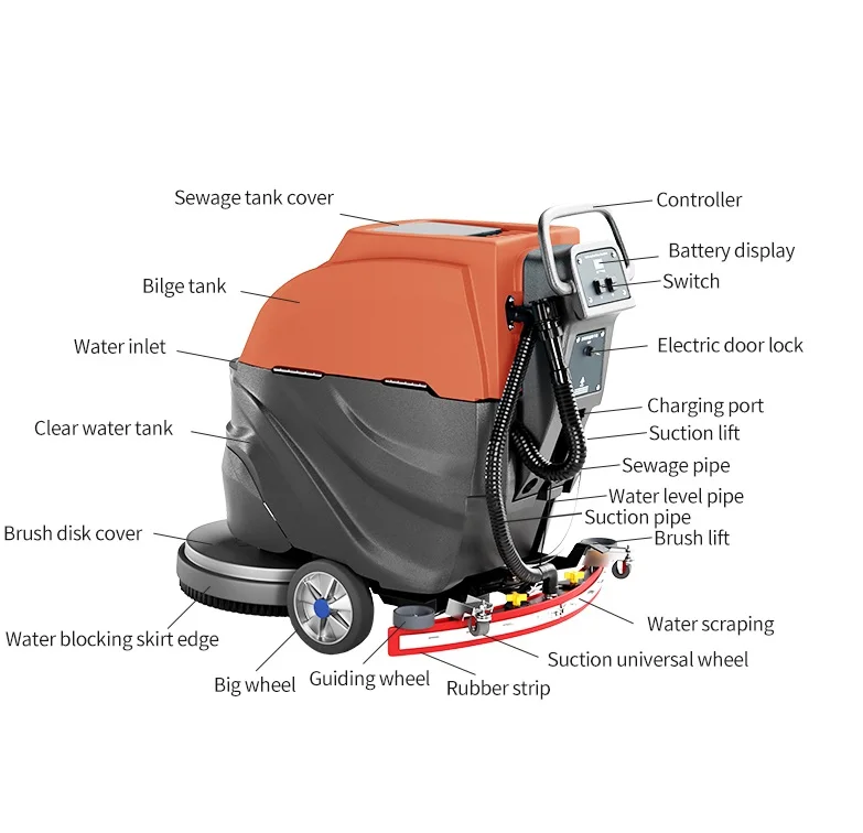 Washing Machine Industrial Use Commercial Use High Efficiency Automatic Epoxy Floor Cleaning Machine Floor Scrubber