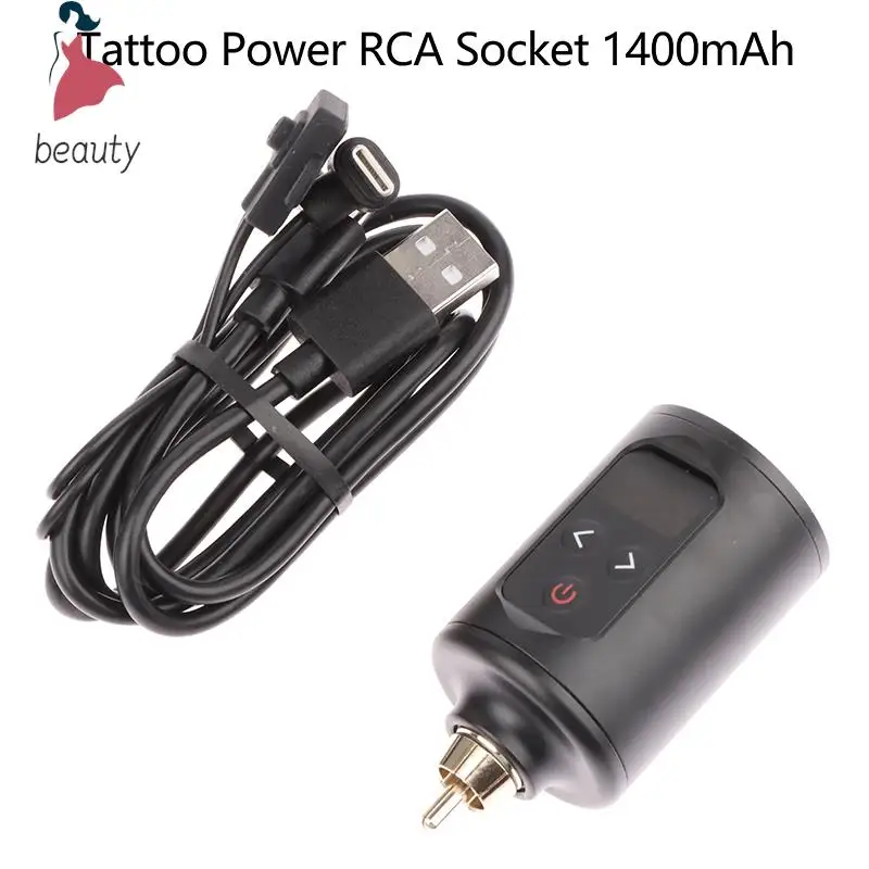 Wireless Tattoo Power RCA Socket 1400MA Portable Rechargeable Battery Tattoo Supply