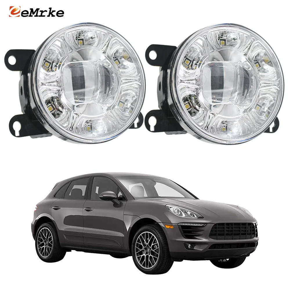 

Led Car Fog Lights Assembly for Porsche Macan 95B 2015 2016 2017 Auto PTF with Clear Lens White DRL Daytime Running Lamp