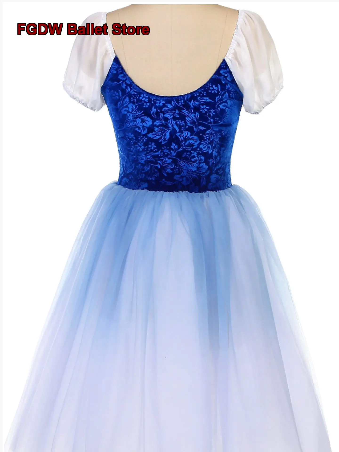 Giselle Children's Dance Performance Gradient Royal Blue Skirt Adult Professional Competition Kids