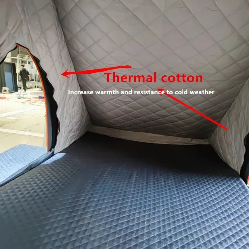 Triangular Aluminum Hard Shell Roof Tent Car Top Roof Tent Thermal Cotton Annex Outdoor Camping Caravaning Tent