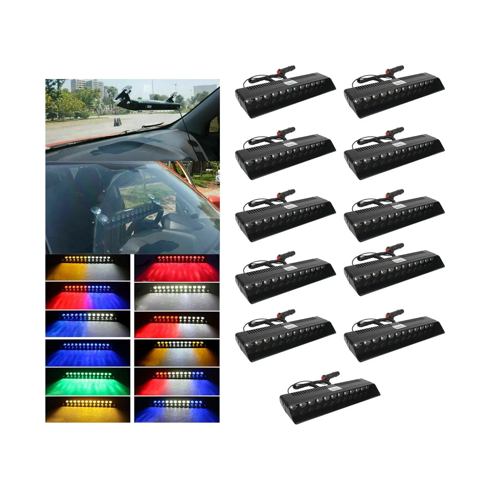 

Автомобильный стробоскоп, 14 различных режимов мигающего света, 12 шт., светодиодный светильник с присоской, сигнальная лампа на лобовом стекле, вспышка для такси