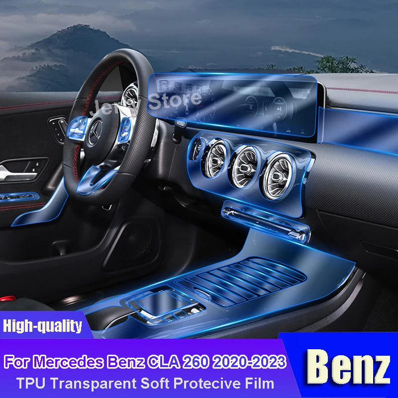 

For Mercedes Benz CLA 260 (2020-2023) Car Interior Center Console Transparent TPU Film Protective Anti-scratch Car Sticker