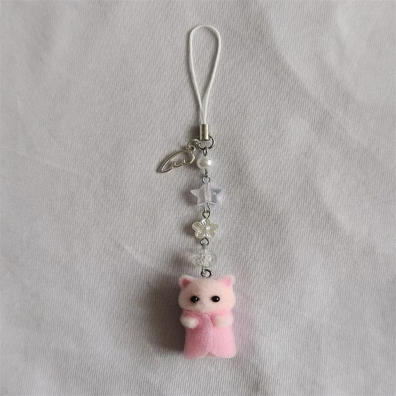 Calico Critters Persian Cat Babies Beaded Keychain